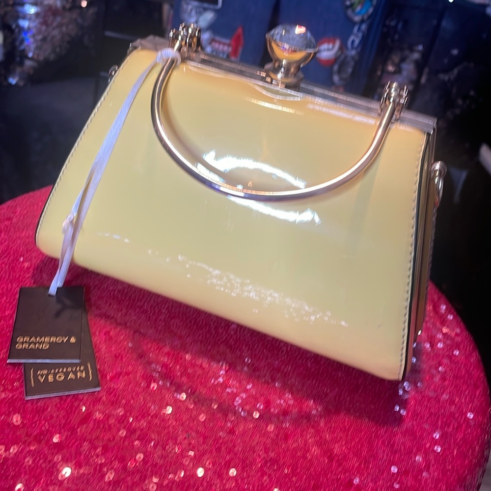 Patent leather bling purse with strap